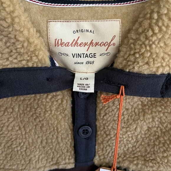 BNWT Weatherproof Vintage Knit and Sherpa Mixed Pullover Sweater (L) - Picture 3 of 6